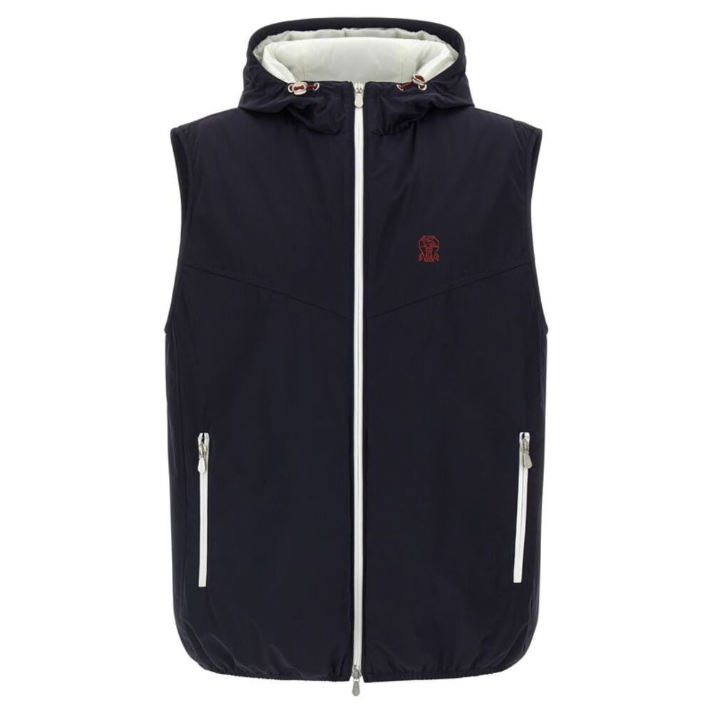 Brunello Cucinelli Blue Polyamide Sleeveless Men's Jacket